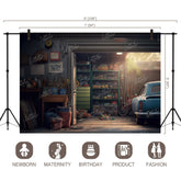 LB0712 Vintage Garage Backdrop